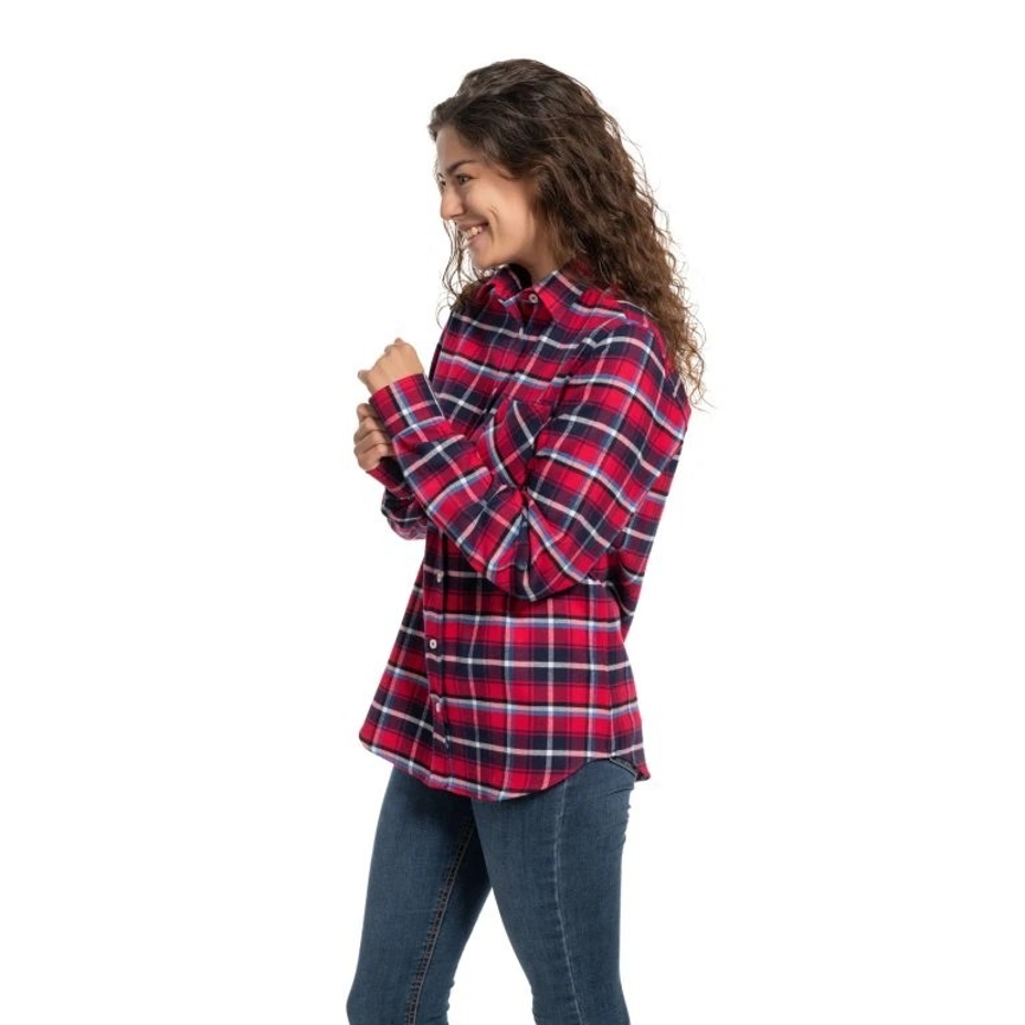 Women's checkered flannel shirt red
