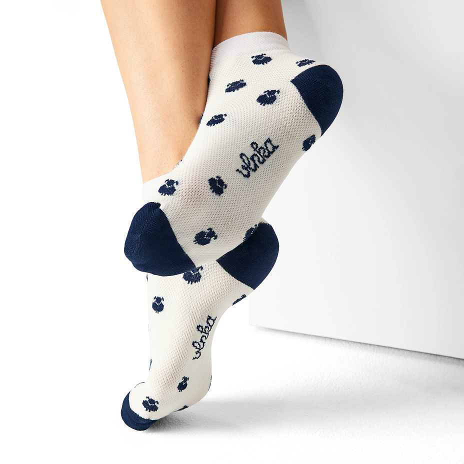 Merino Summer Ankle Socks Blue Sheep