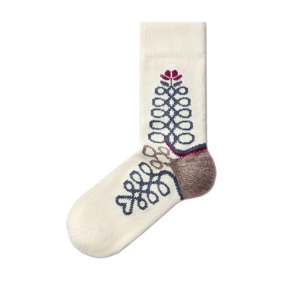 Merino Sheep Socks with a Folk Pattern Natural