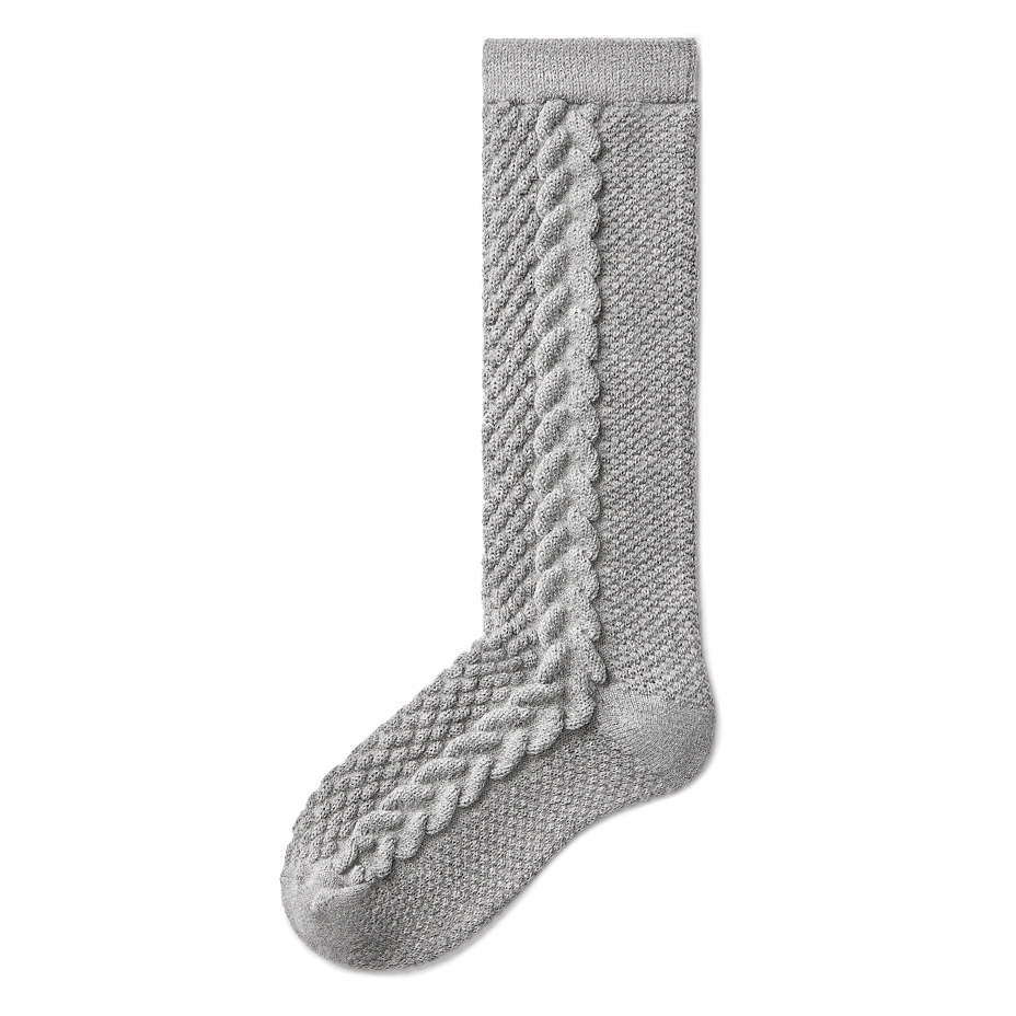 Traditional Knee-high Socks with Merino Sheep Wool Gray