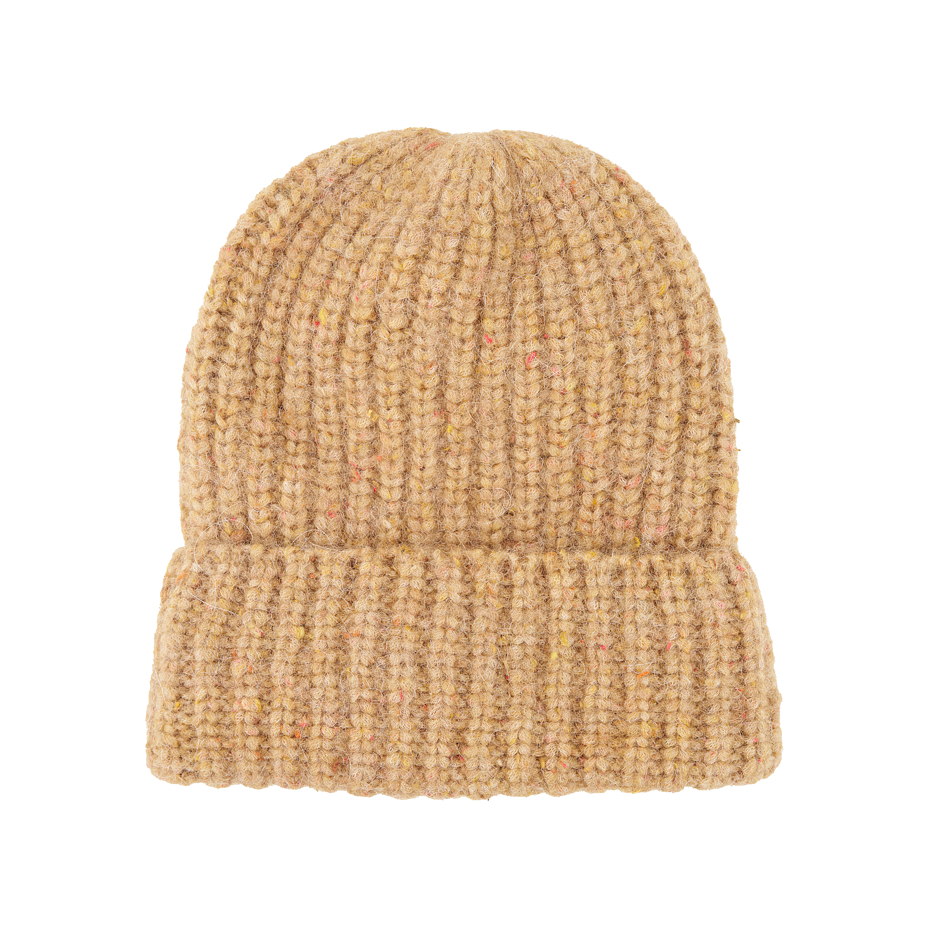 Alpaca wool cap with silk Gru beige