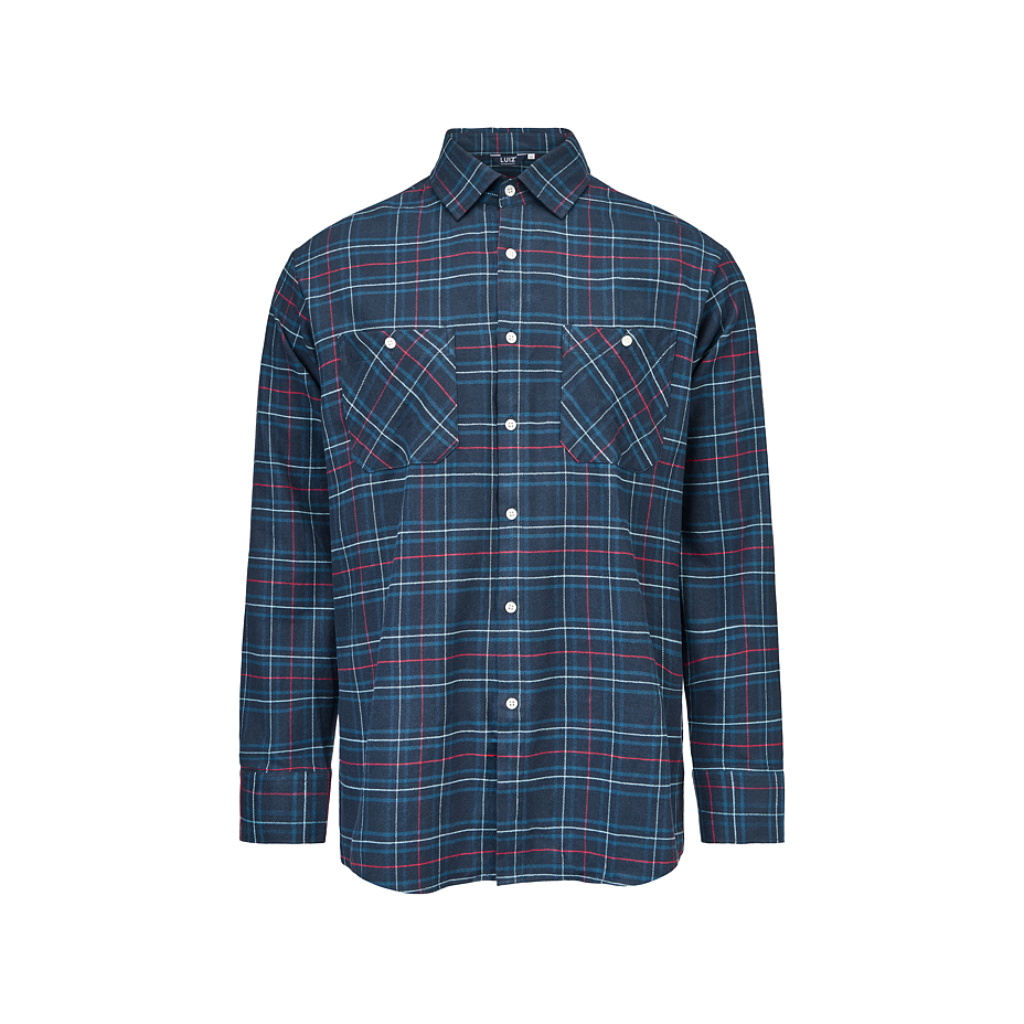 Men's flannel shirt, checkered blue