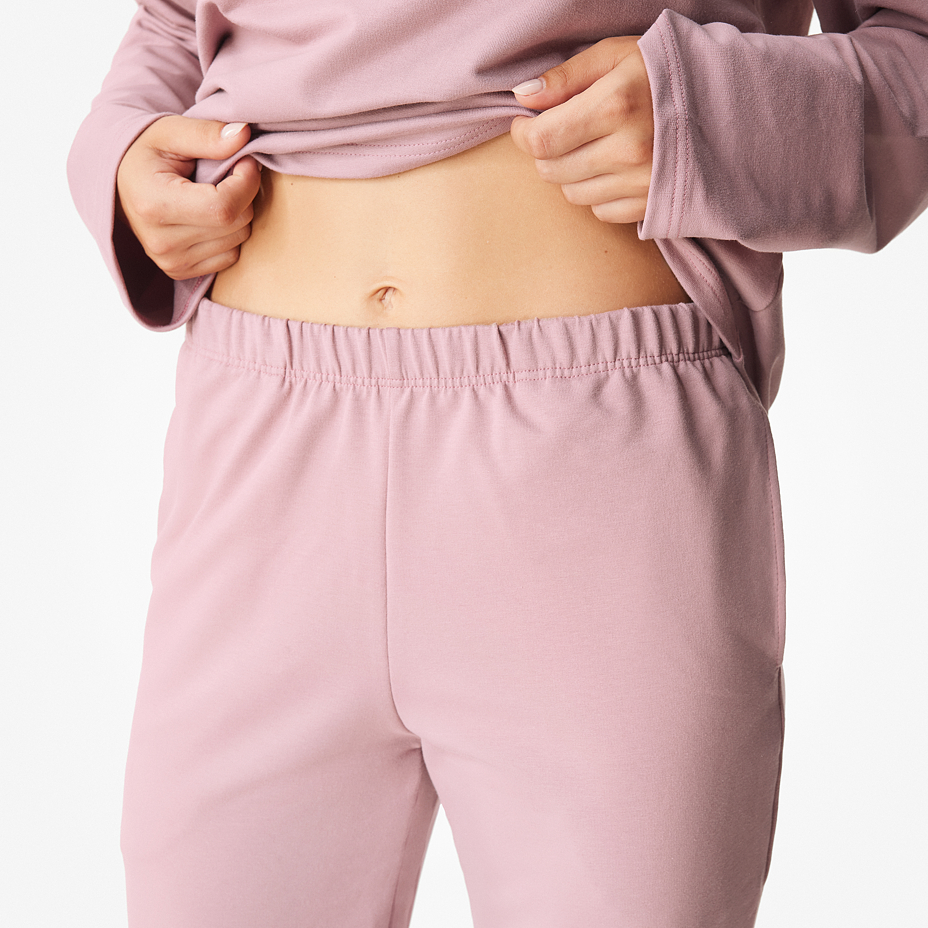 Women's cotton elastic waist sweatpants pink