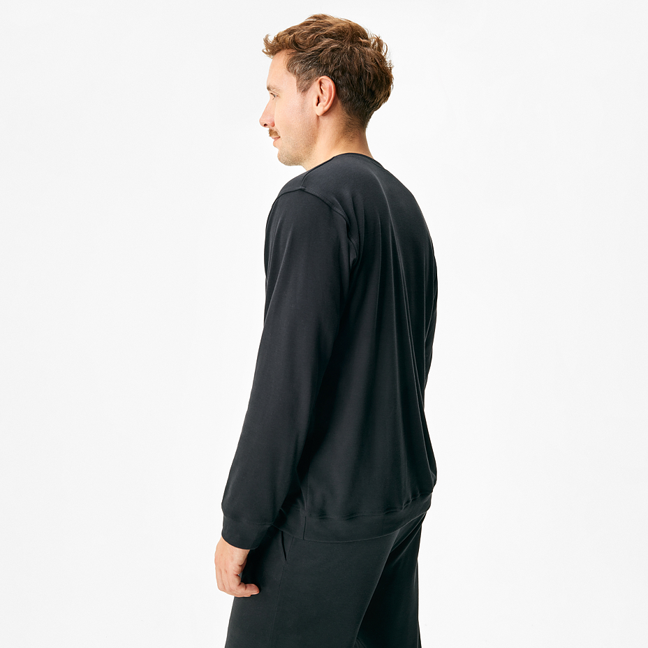 Men's sweatshirt with Merino wool black