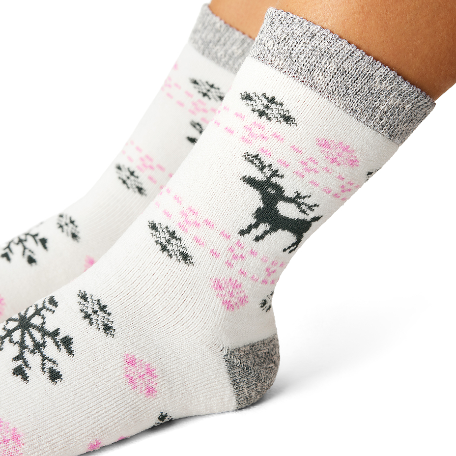 Socks with Merino sheep wool deer pink