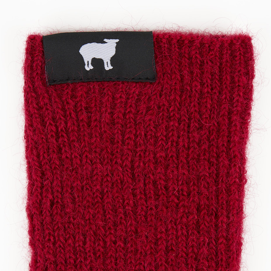 Mohair winter arm warmers Woolee Capsule red