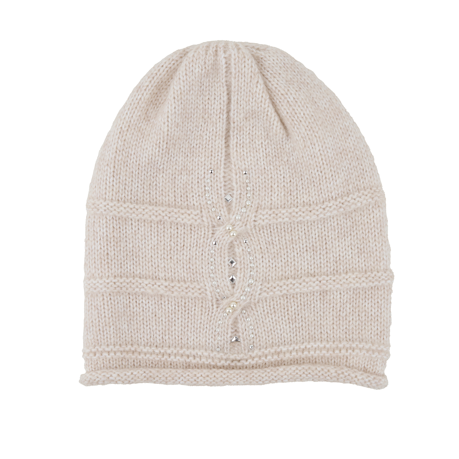 Merino wool cap with Nagoya natural decoration