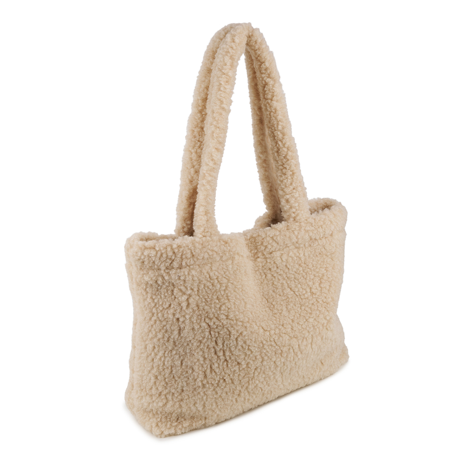 Merino wool shoulder bag beige