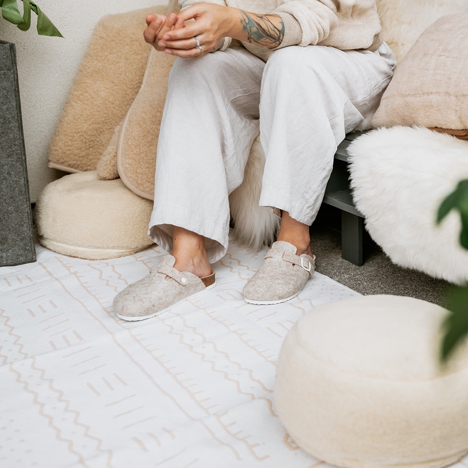 Women's orthopedic cork slippers Michaela beige