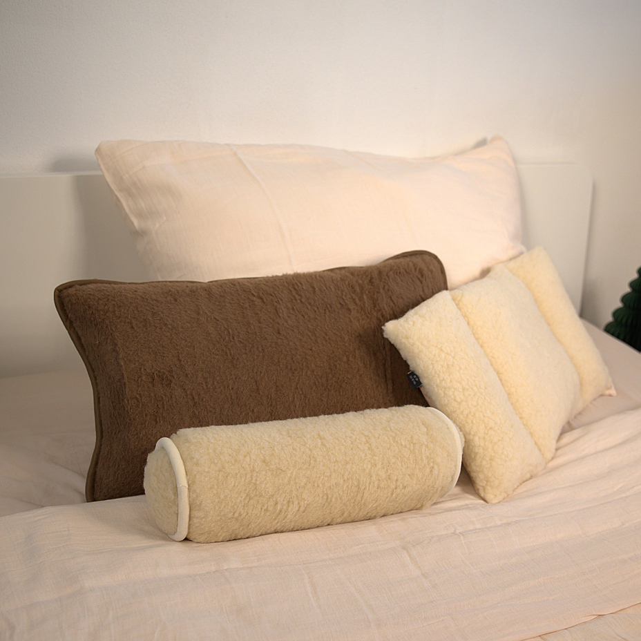 Wool Pillow 40x70 Brown