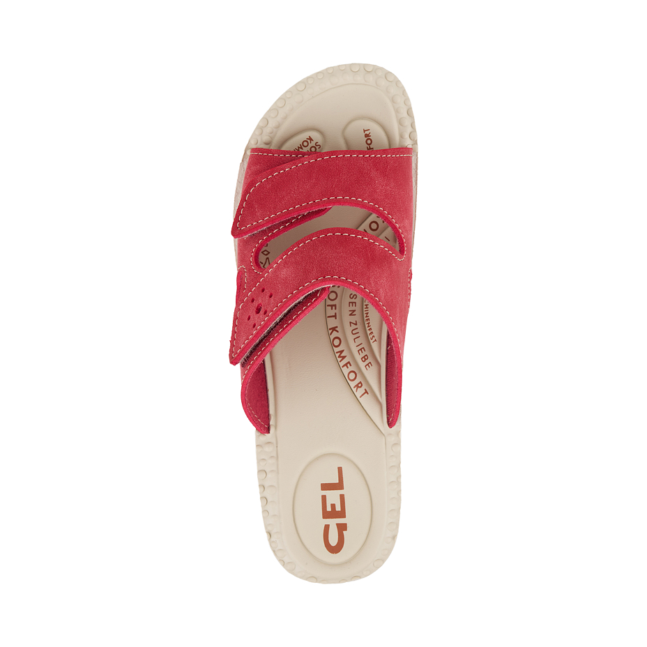 Milena women's gel wedge slides red