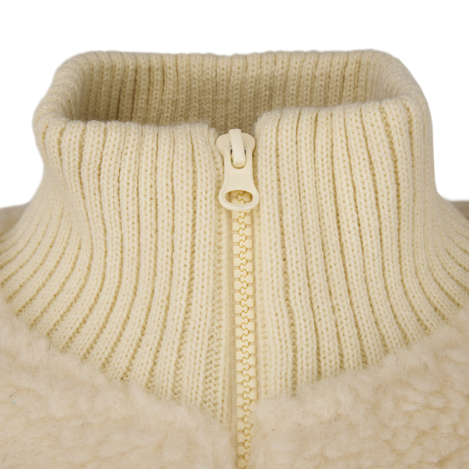 Women's Kangaroo Pocket Wool Top Natural