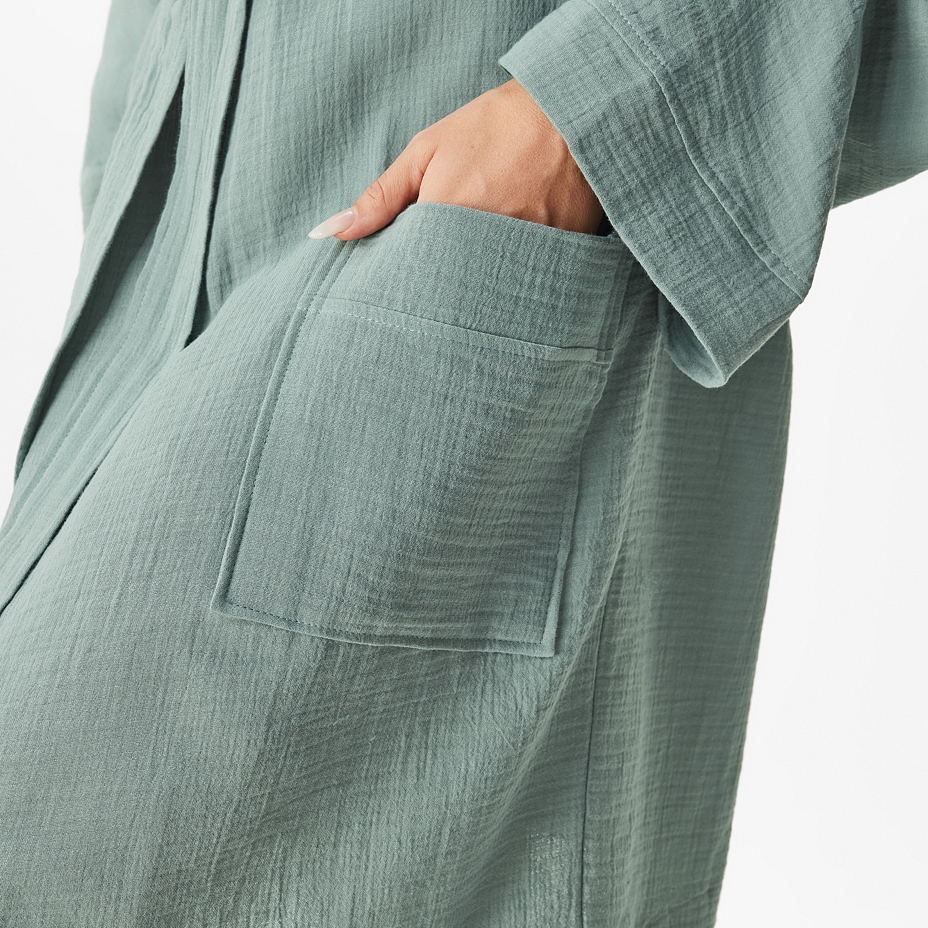 Muslin bathrobe green