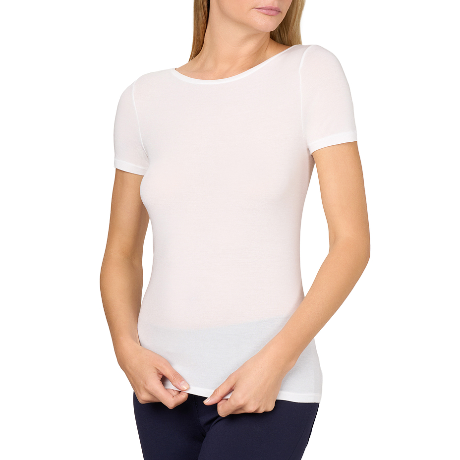 Women's modal T-shirt with silk white