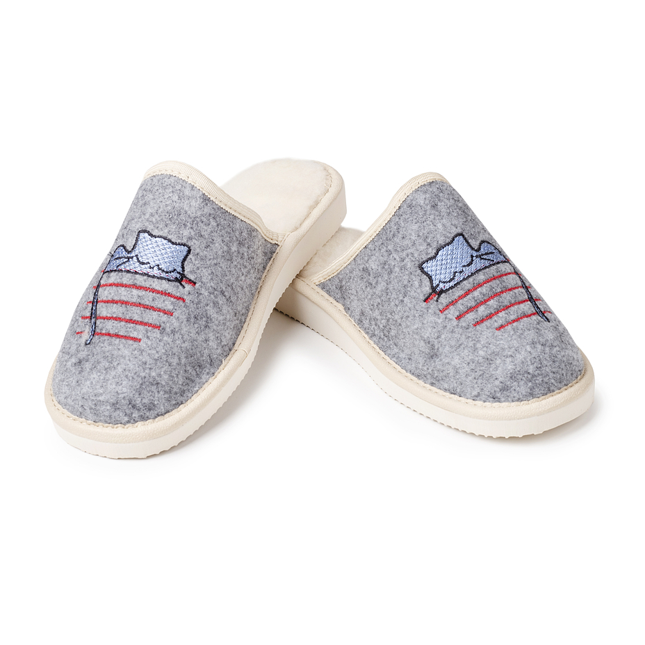 Women's Felt Slippers with Wool Lining Kitty