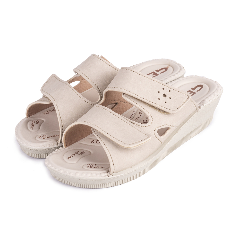 Milena women's gel wedge slides Beige