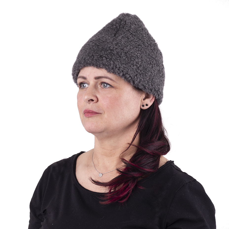 Wool Hat with Lining Dark Grey