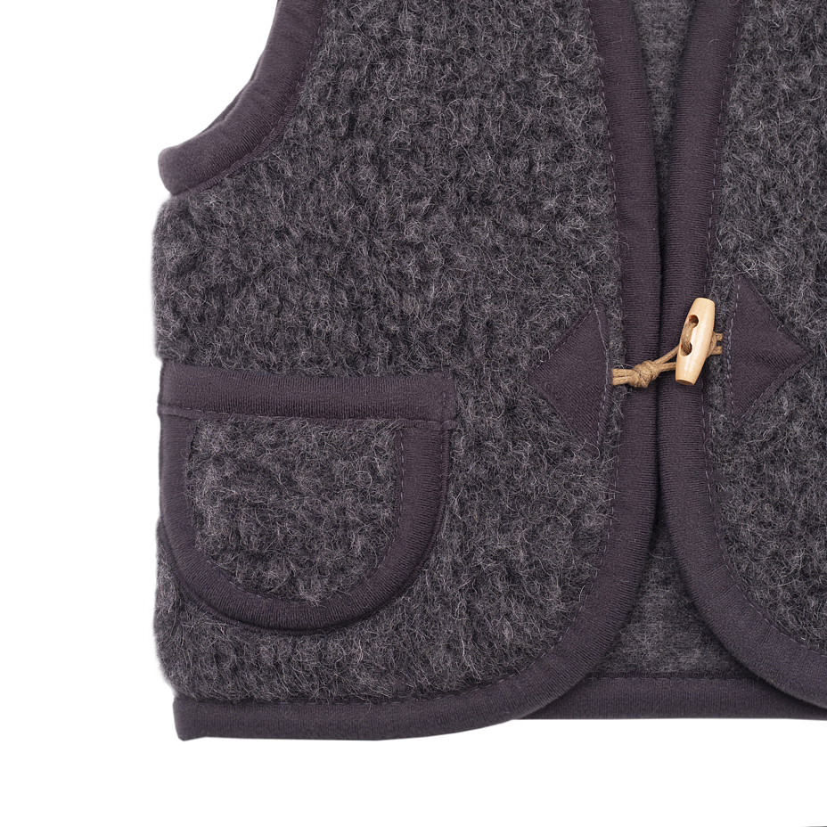 Kids’ Toggle Tie Wool Vest Dark Grey