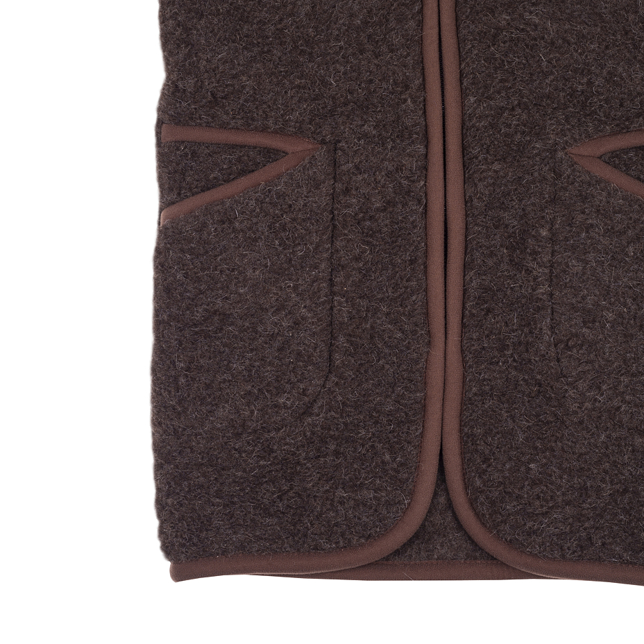 Extra Long Wool Vest Dark Brown