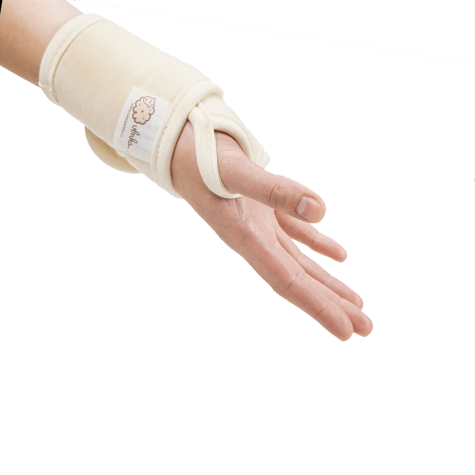 Merino wool wrist brace natural