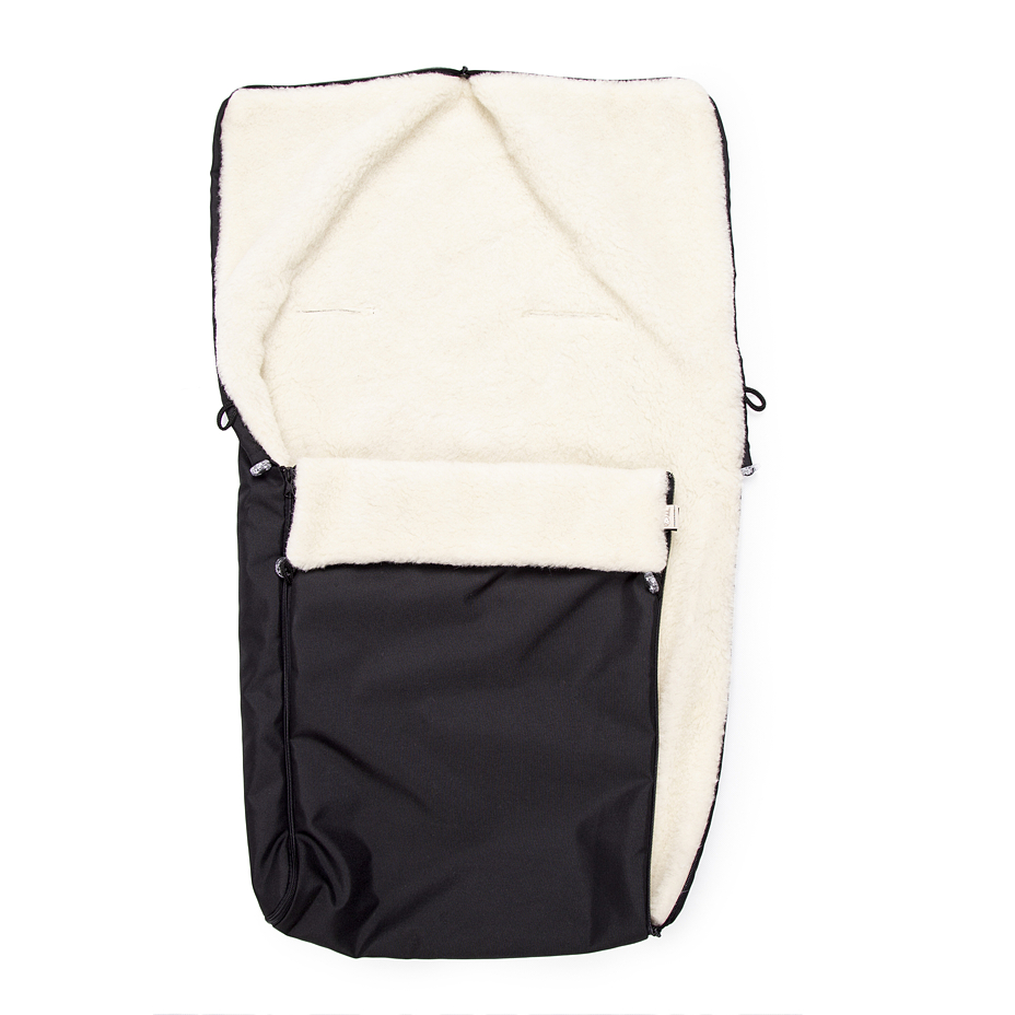 Footmuff with Wool Lining Black