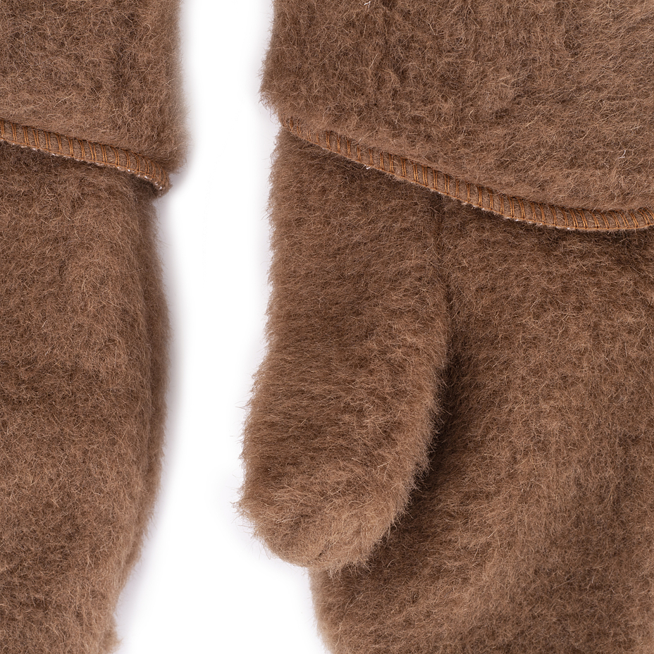 Wool Mittens Brown