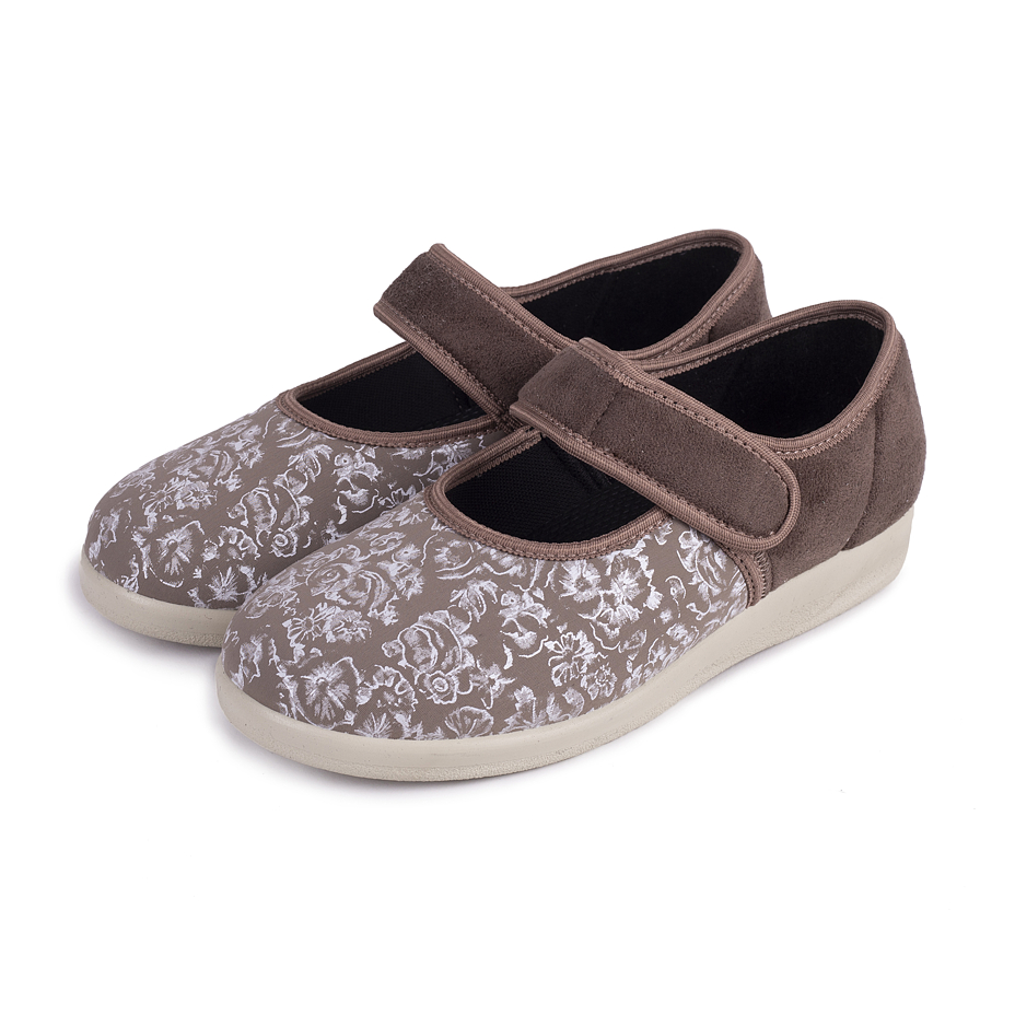 Women's Bandage Mary Jane Shoes Brown Blossom
