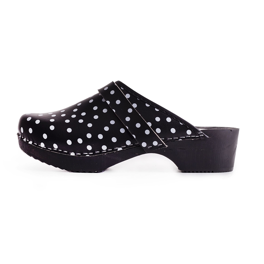 Women's Anatomic Clogs Black Polka Dot
