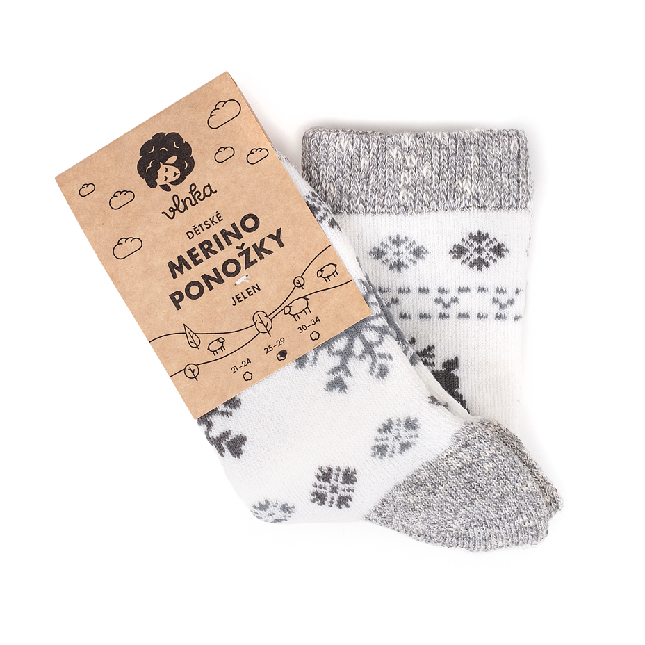 Kids’ Merino Wool Socks Grey Deer