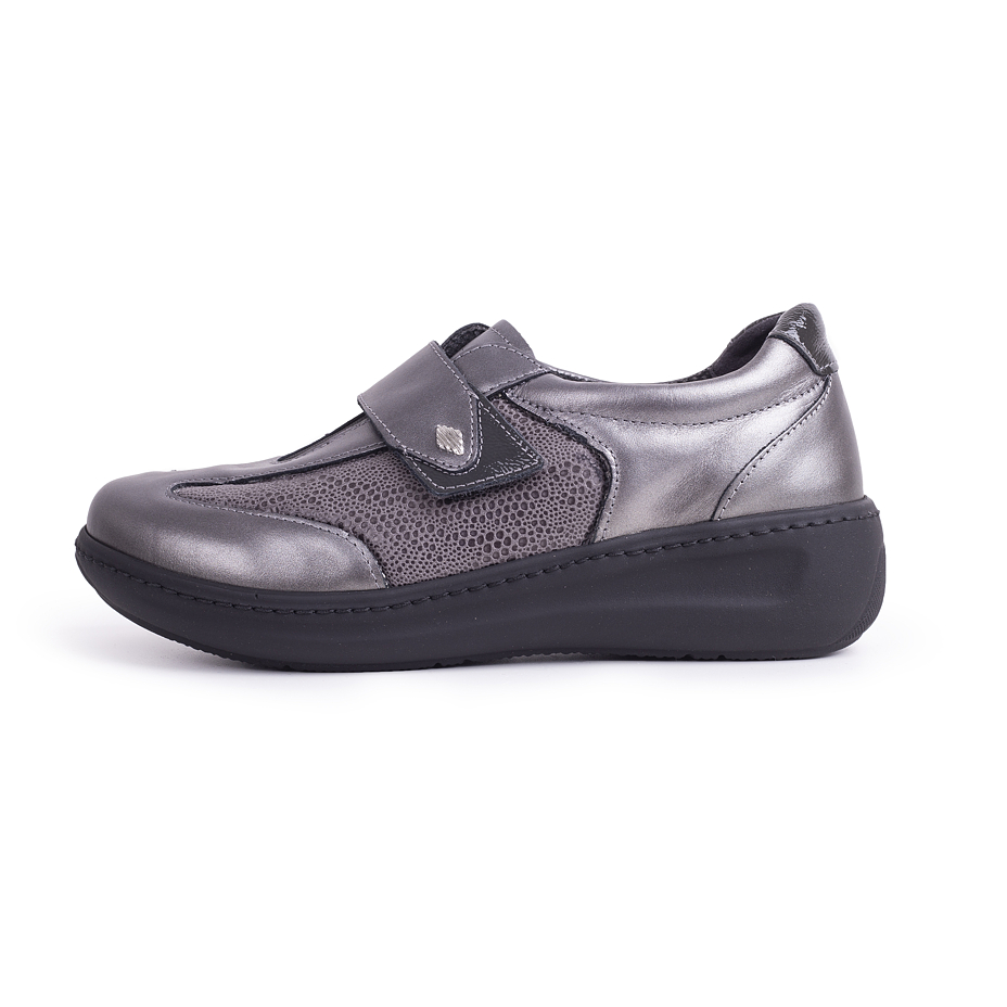 Women's Dagmar Leather Velcro Shoes Grey