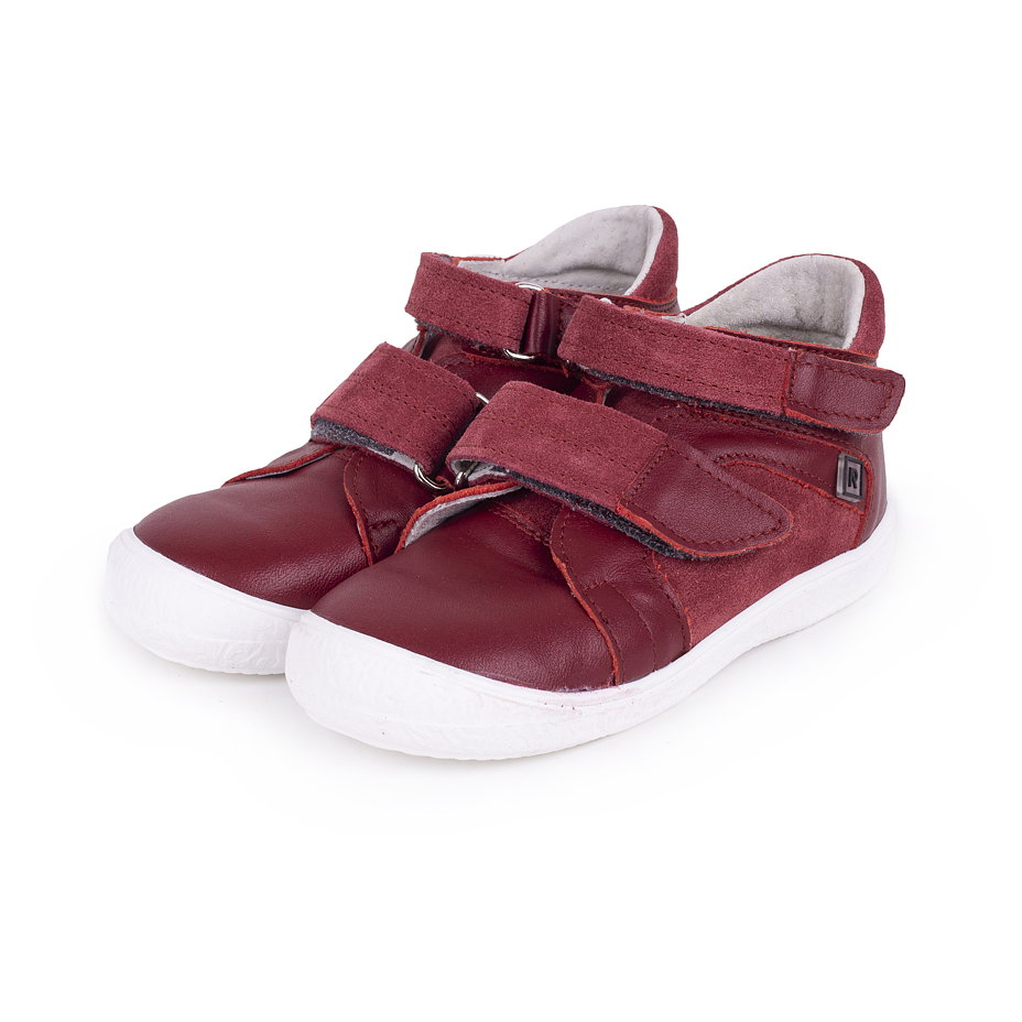 Kids’ Kiki Leather Velcro Sneakers Red