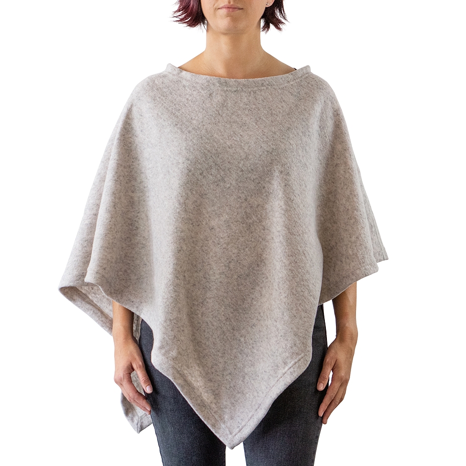 Wool poncho Light grey