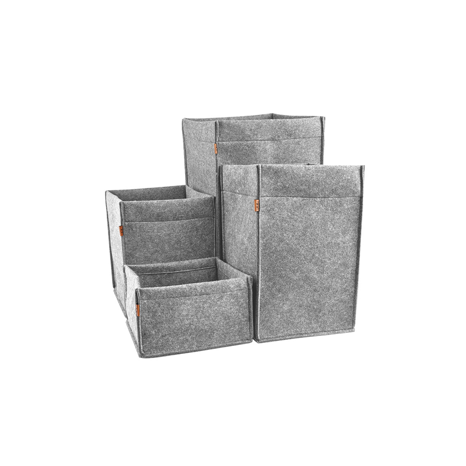 Felt Storage Basket Square Grey