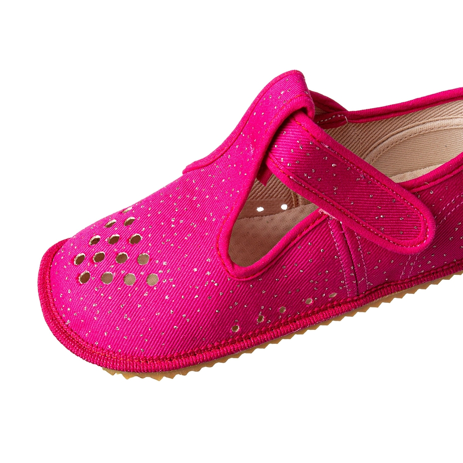Kids’ Beda Barefoot Fabric Velcro Slippers Pink