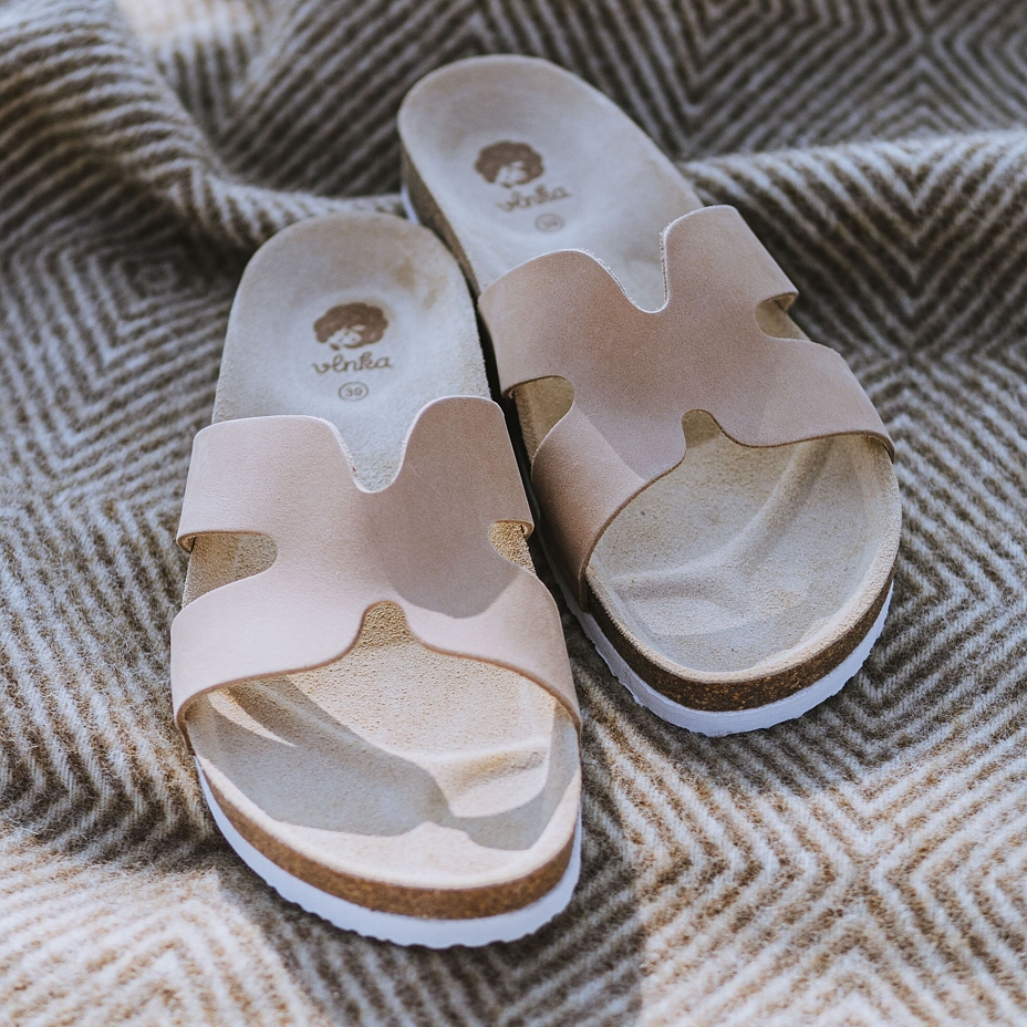 Women’s Zora Orthopaedic Cork Sliders Cream