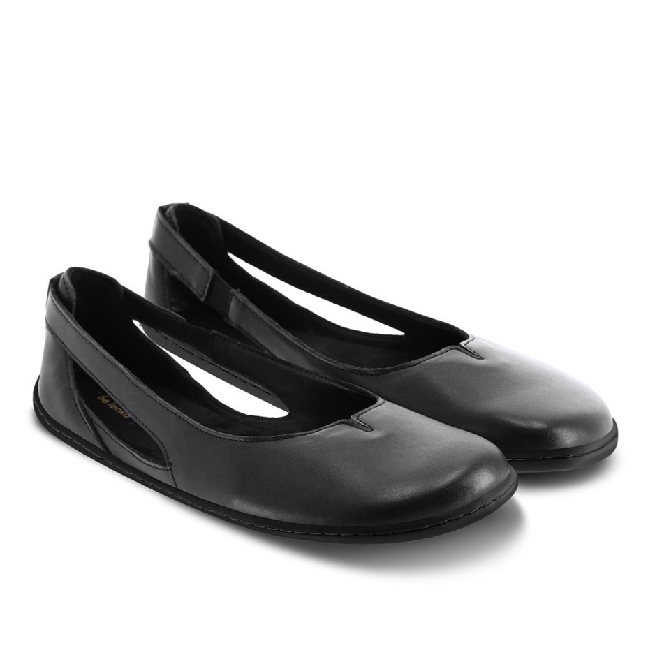 Bellissima Leather Barefoot Ballerina Pumps Black