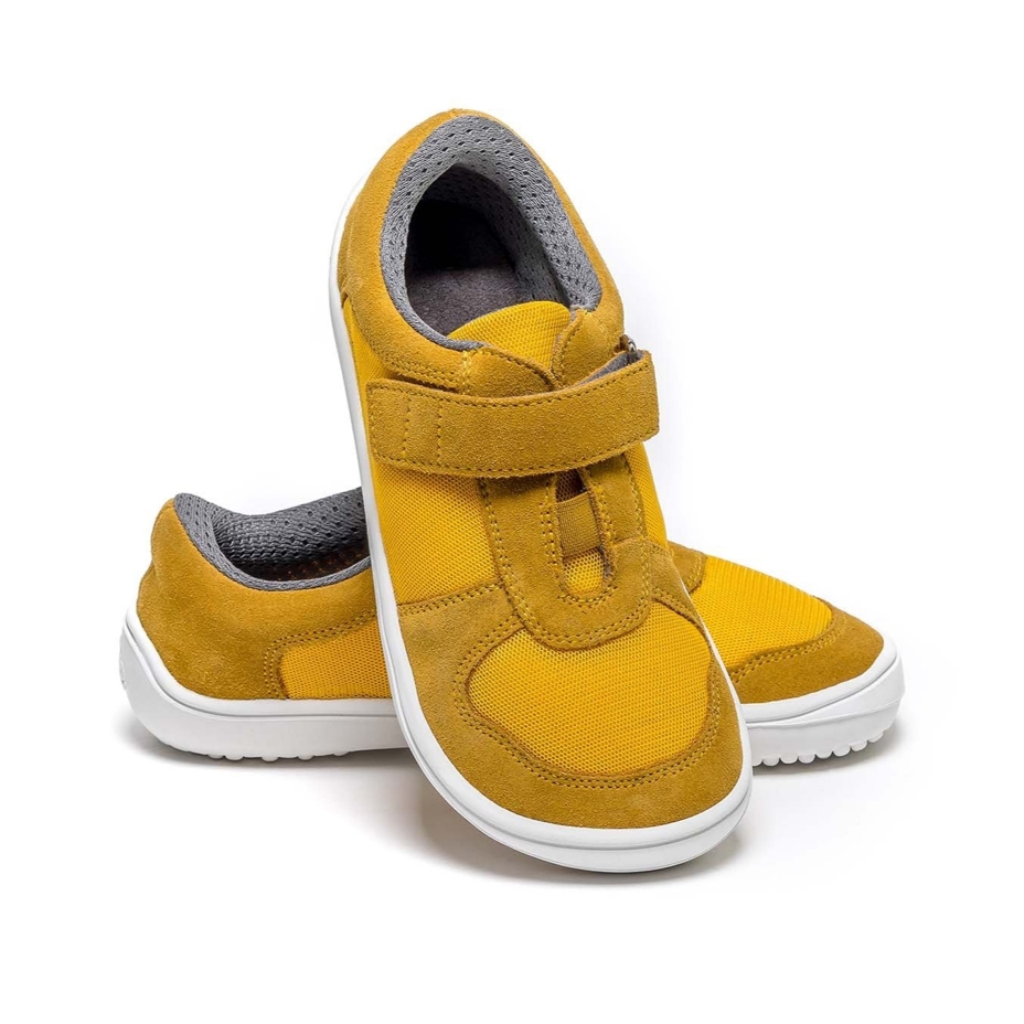 Kids’ Joy Leather Barefoot Trainers Yellow
