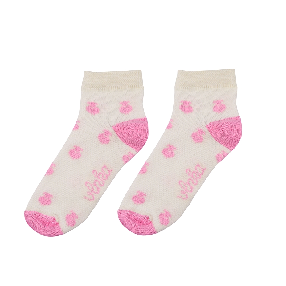 Kids’ Merino Summer Ankle Socks Pink Sheep