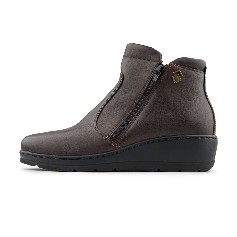 Women’s Marcela Leather Zip-up Ankle Boots Brown