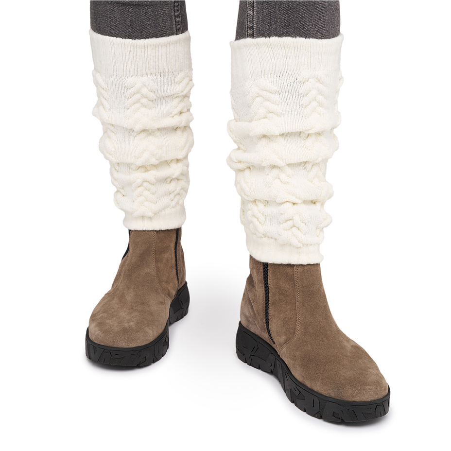Traditional Merino Wool Leg Warmers White