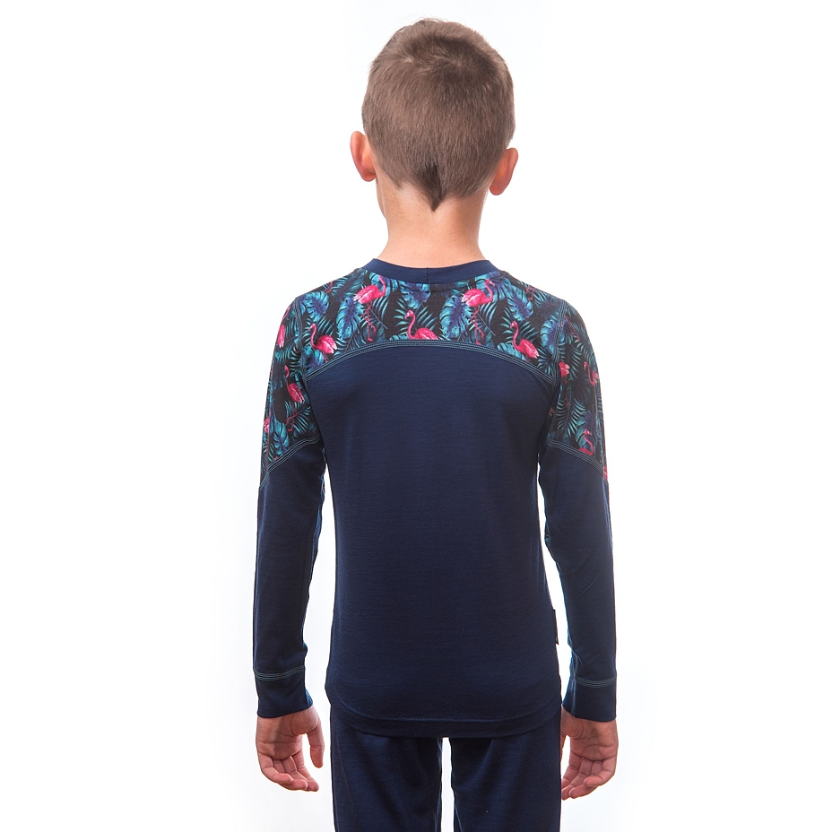 Kids’ functional clothing set Sensor Merino Impress deep blue/floral
