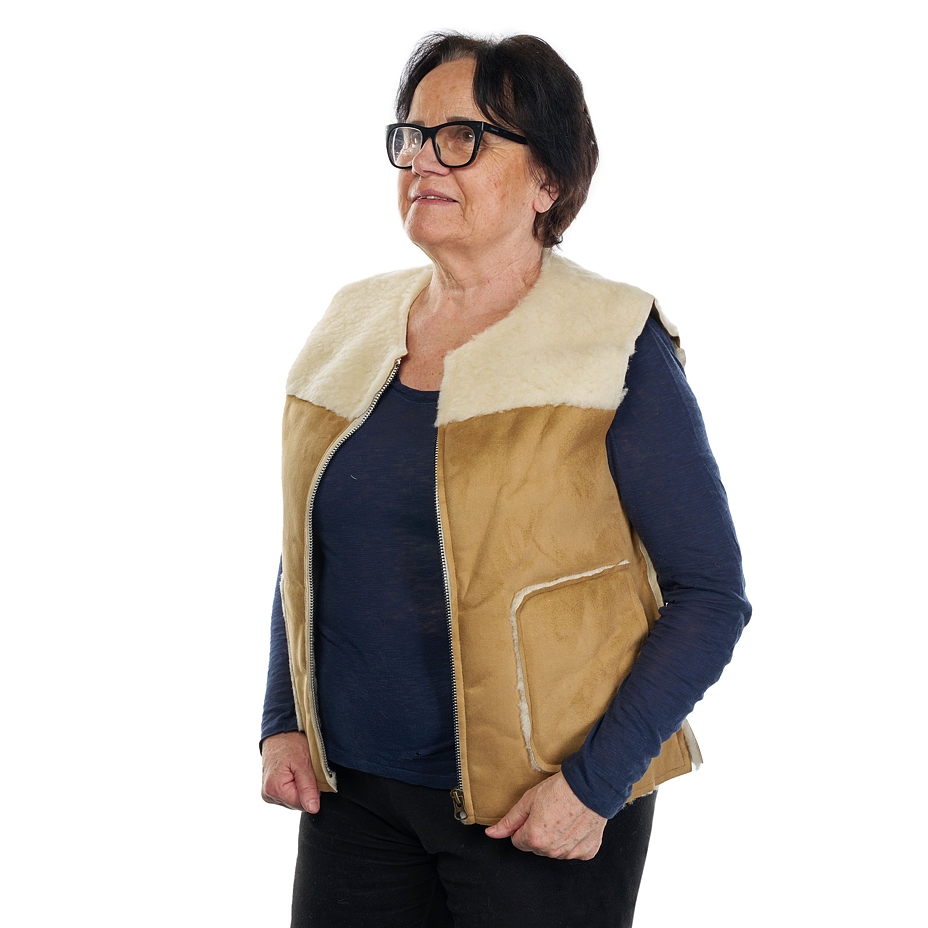 Suede Wool Vest Brown