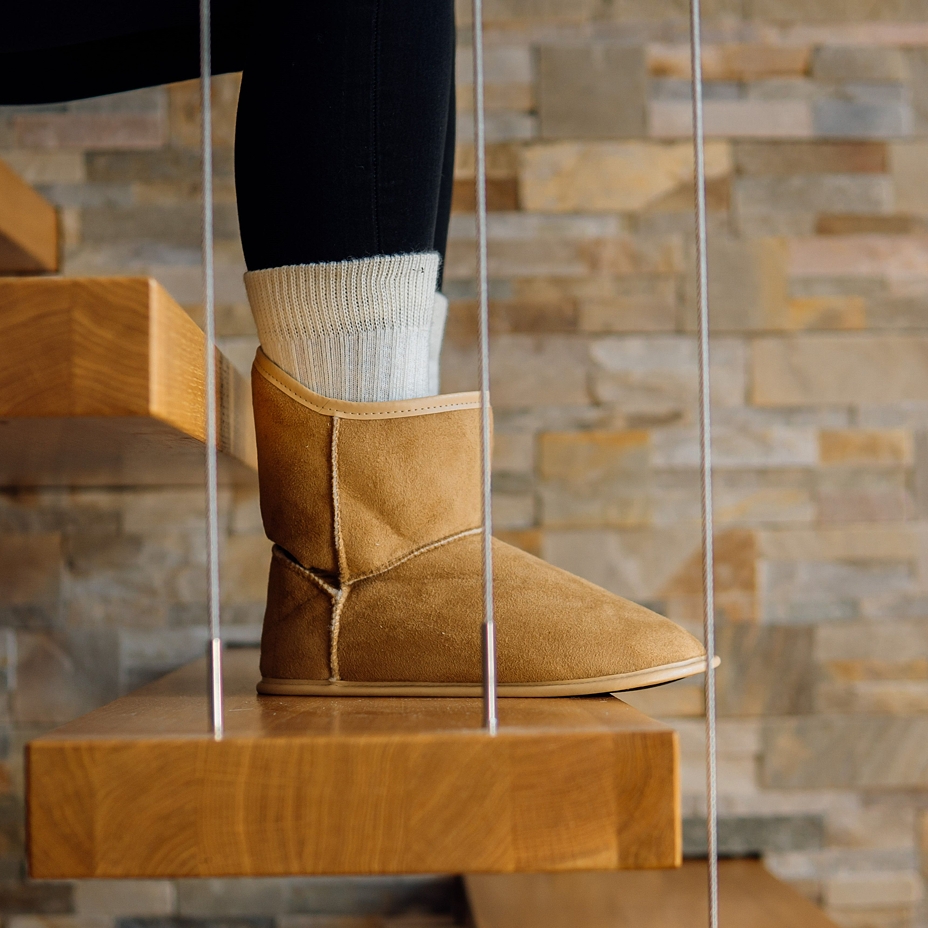 Slipper Boots with Wool Lining Brown