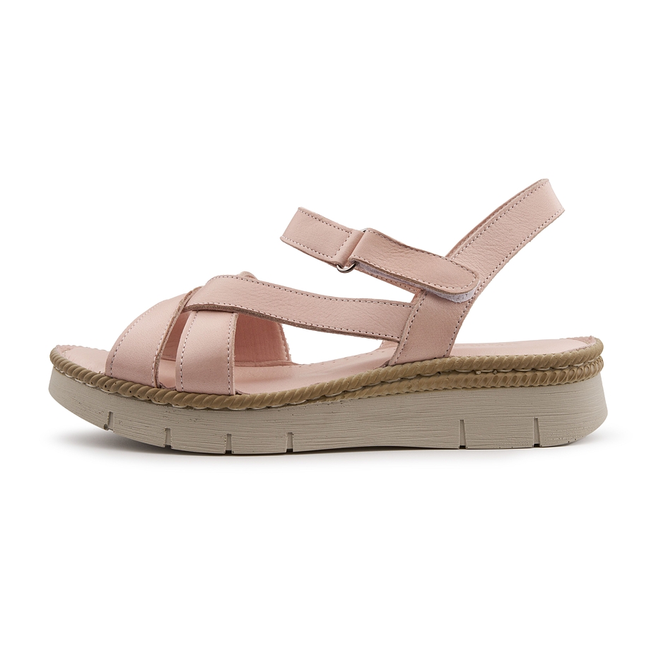 Women's leather sandals Apolena pink