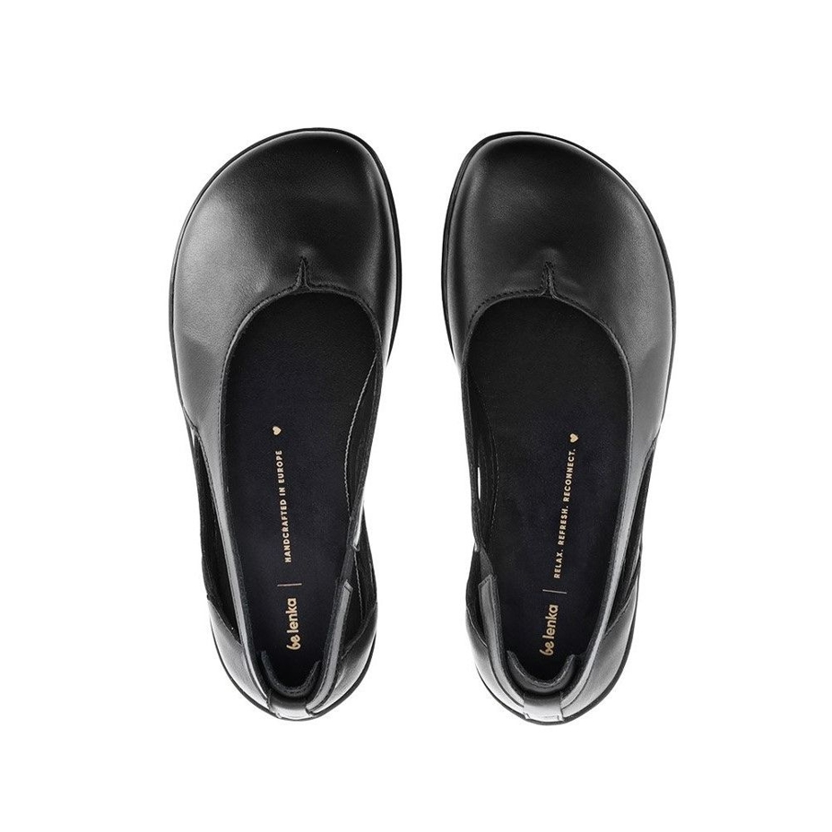 Bellissima Leather Barefoot Ballerina Pumps Black