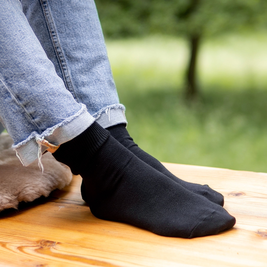 Medical cotton antibacterial socks with silver, black