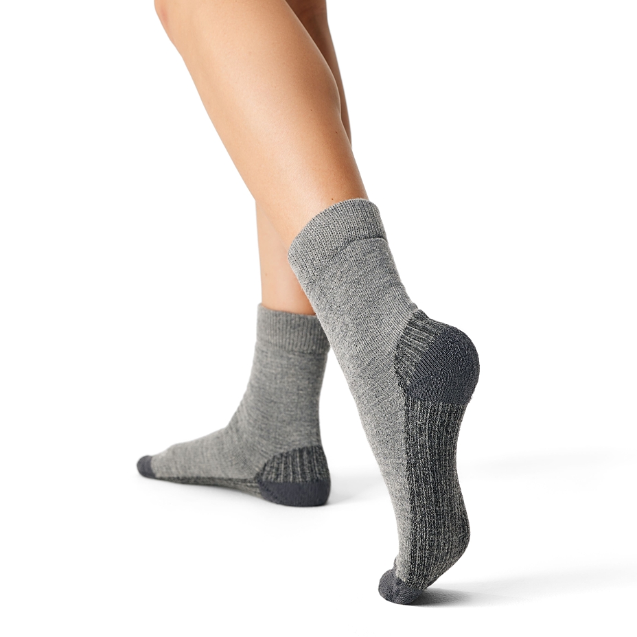 3 pairs Merino Loose Top Wool Socks Dark Grey