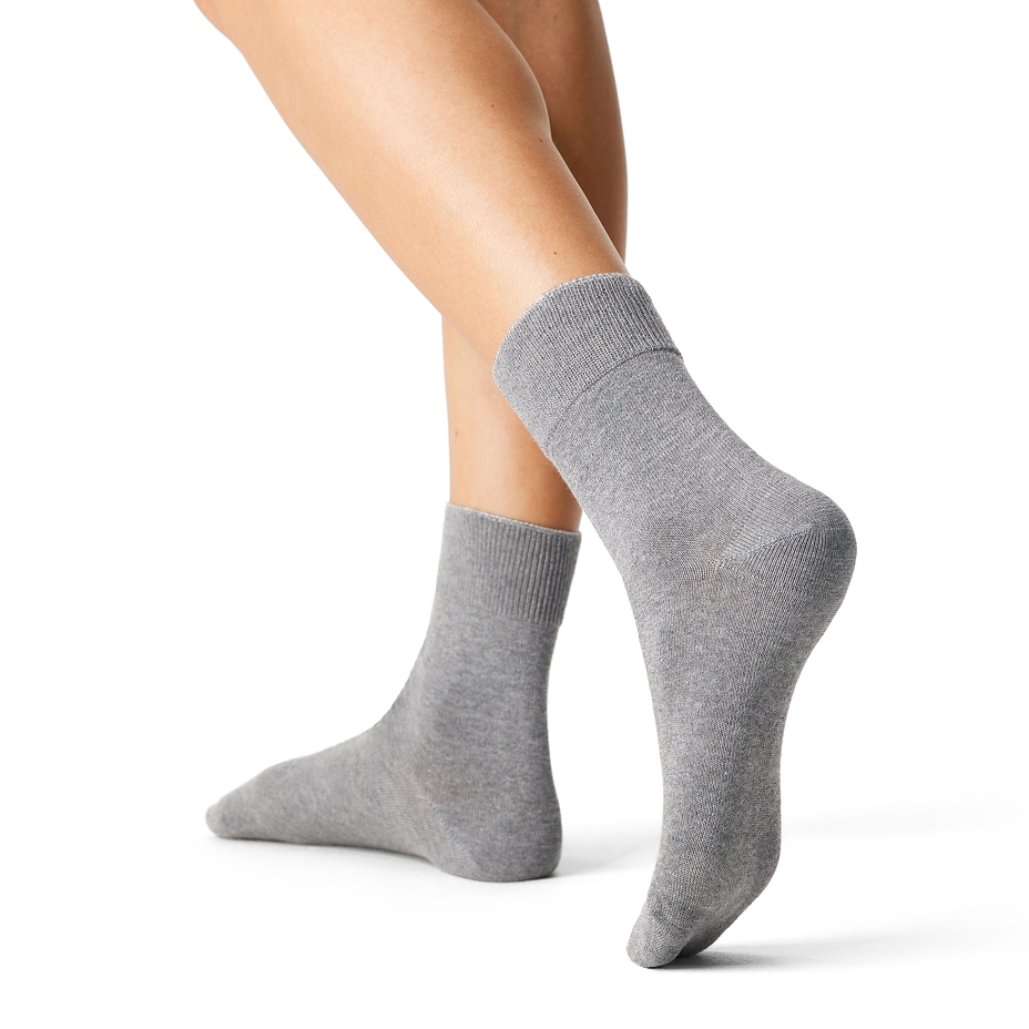 Loose Top Cotton Socks Light Grey