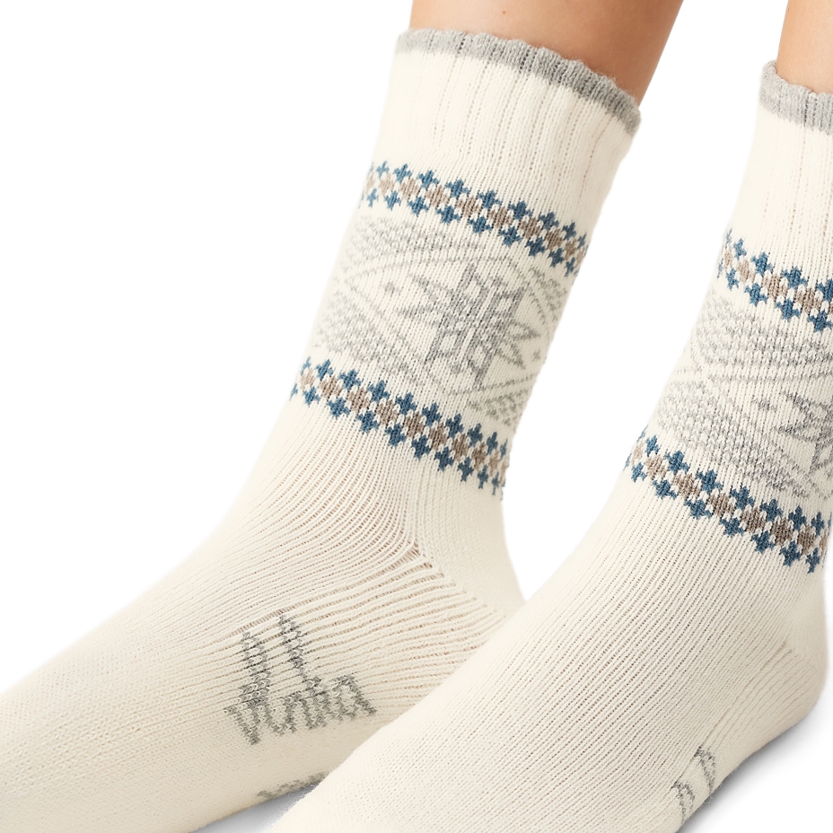 Merino Wool Socks Snowflake White