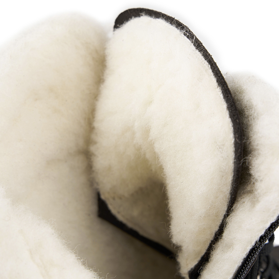 Women's Leather Winter Boots with Sheep Wool Magdalena Black